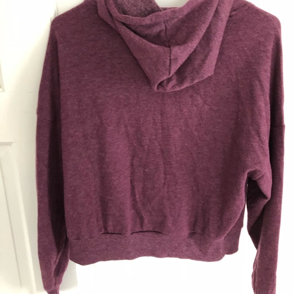 Women’s Maroon Cropped Hoodie - Picture 2 of 2